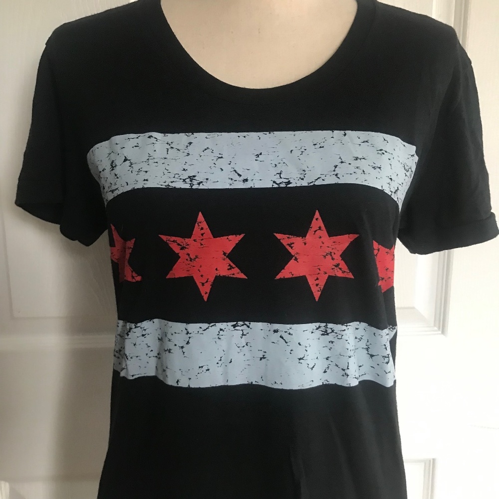 Chicago Flag Women's Navy Blue Shirt Size XL
